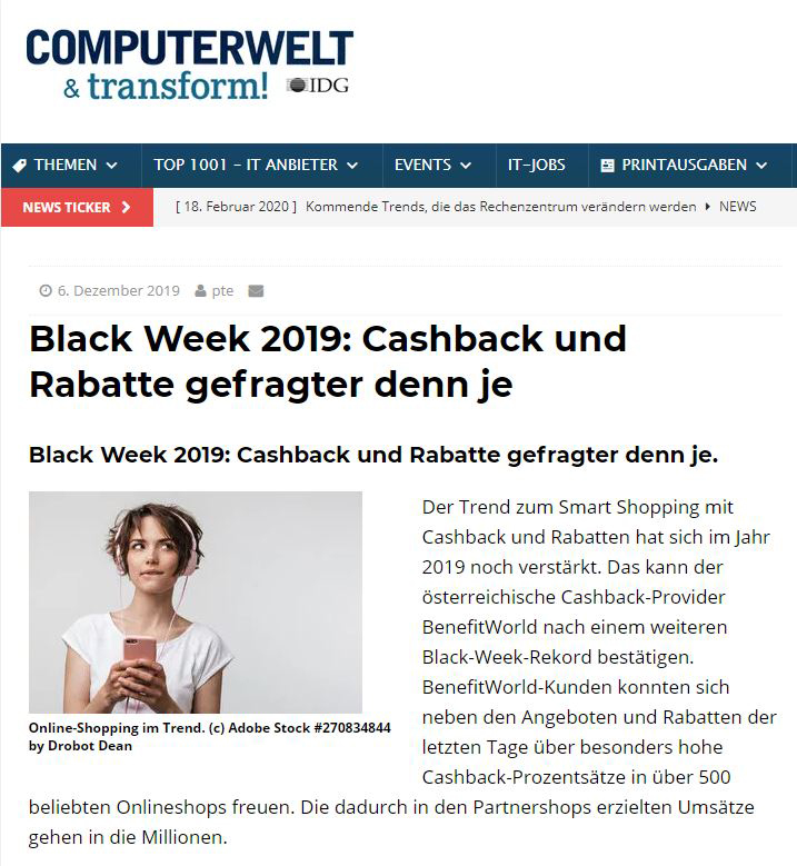 Black Week 2019: Cashback und Rabatte gefragter denn je